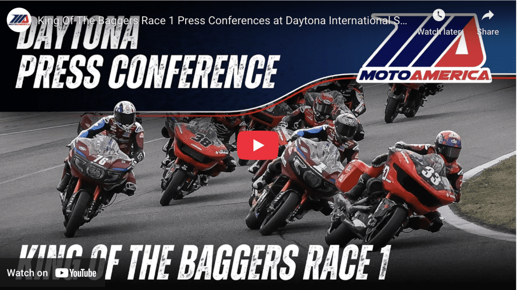 Read more about the article Video: Mission King Of The Baggers Race One Press Conference From Daytona International Speedway